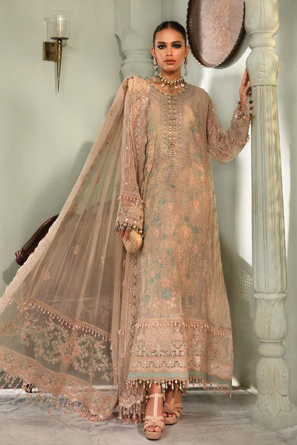 Maria B Embroidered Chiffon Unstitched 3 Piece MB22CU D6