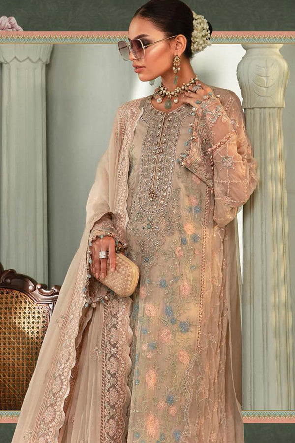 Maria B Embroidered Chiffon Unstitched 3 Piece MB22CU D6