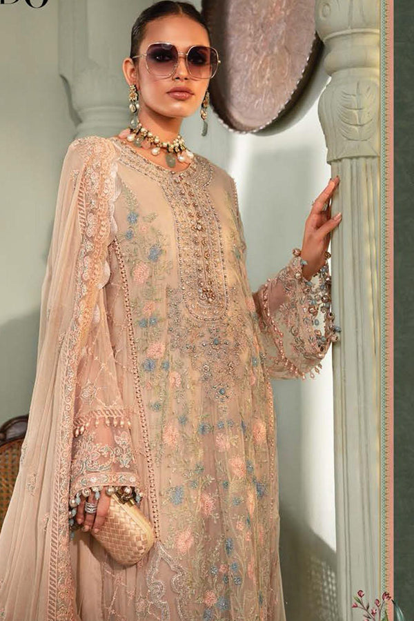 Maria B Embroidered Chiffon Unstitched 3 Piece MB22CU D6