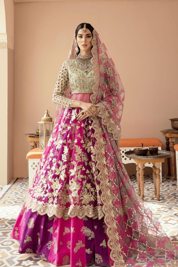 Imrozia Brides Formal Wedding Unstitched  IB-09 Fuchsia Glam