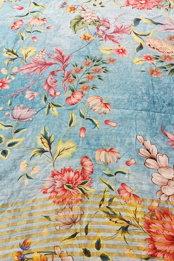 Sapphire Beautiful Digital Printed Duppata on Banarsi Lawn Fabric