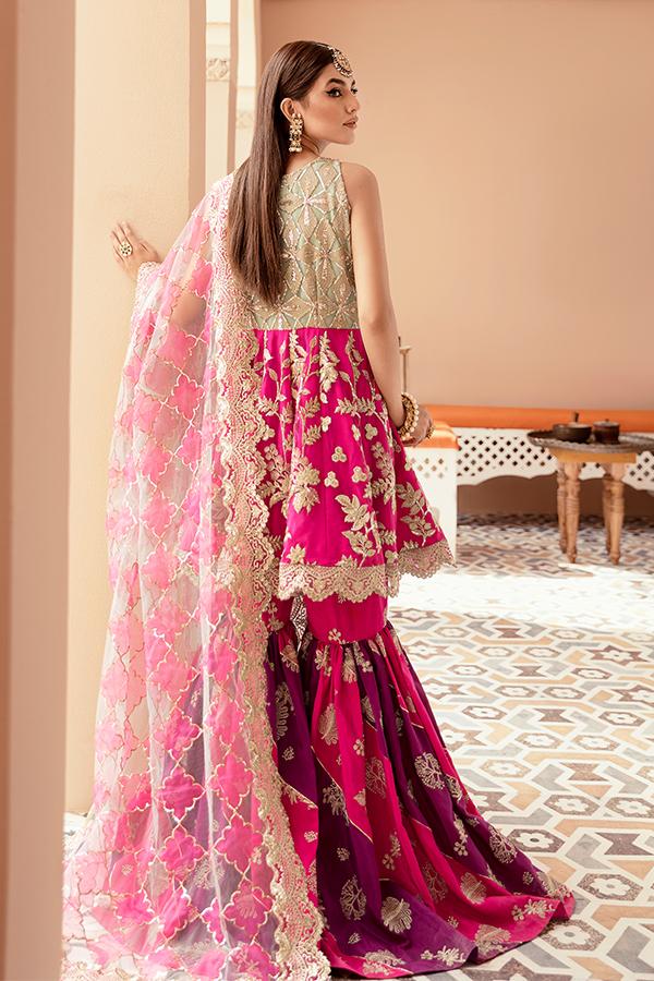 Imrozia Brides Formal Wedding Unstitched  IB-09 Fuchsia Glam