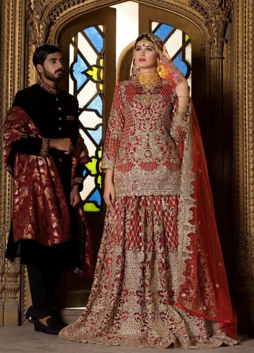 Maryum N Maria Embroidered Chiffon Handmade Sharara C-02