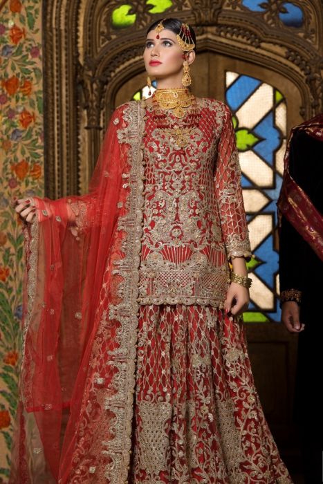 Maryum N Maria Embroidered Chiffon Handmade Sharara C-02